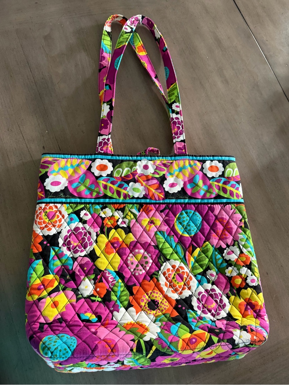 Vera Bradley Vibrant Quilted Floral Shoulder Tote - Pink Multicolor